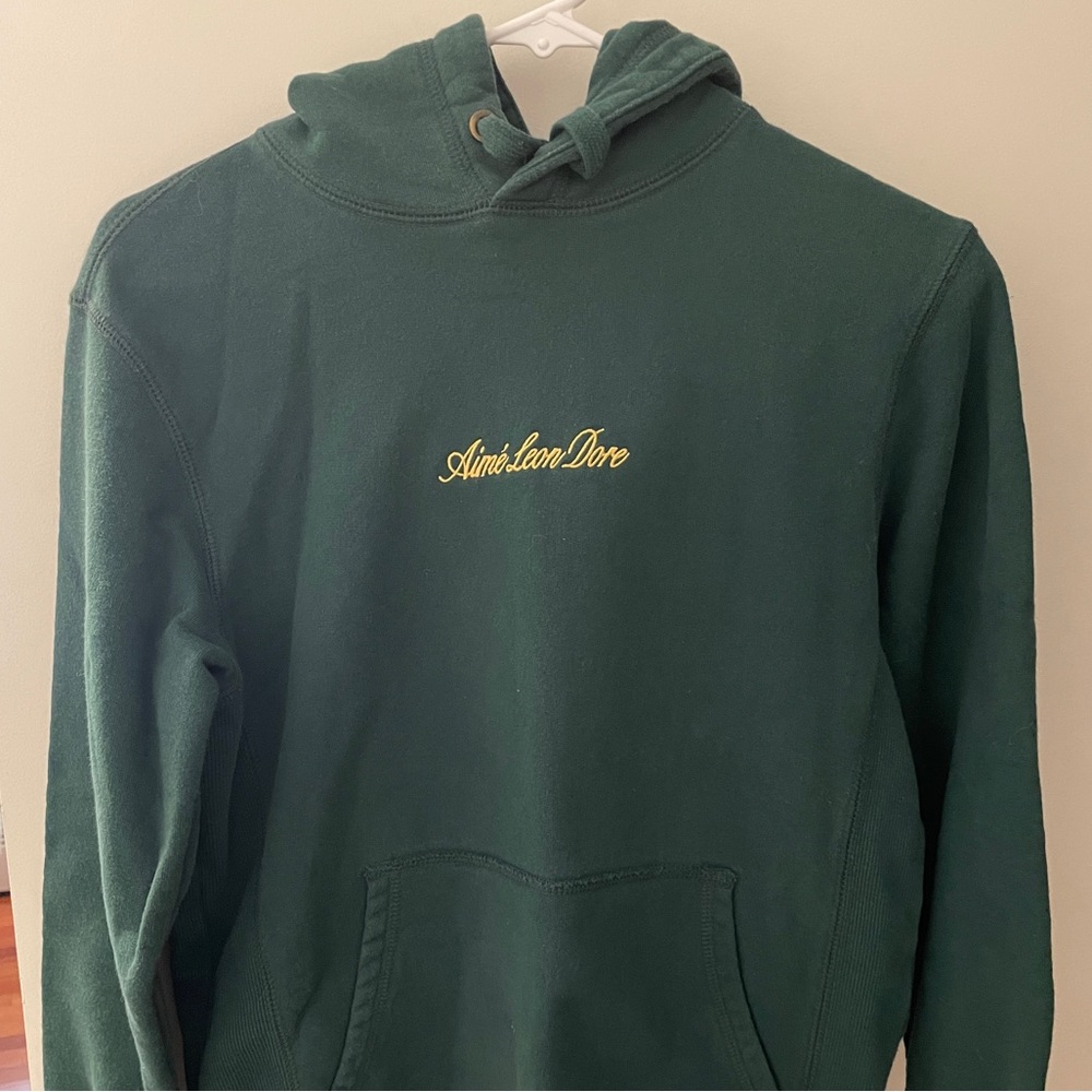 Aimé Leon Dore ALD Script Logo Hoodie Botanical Green Size S Small